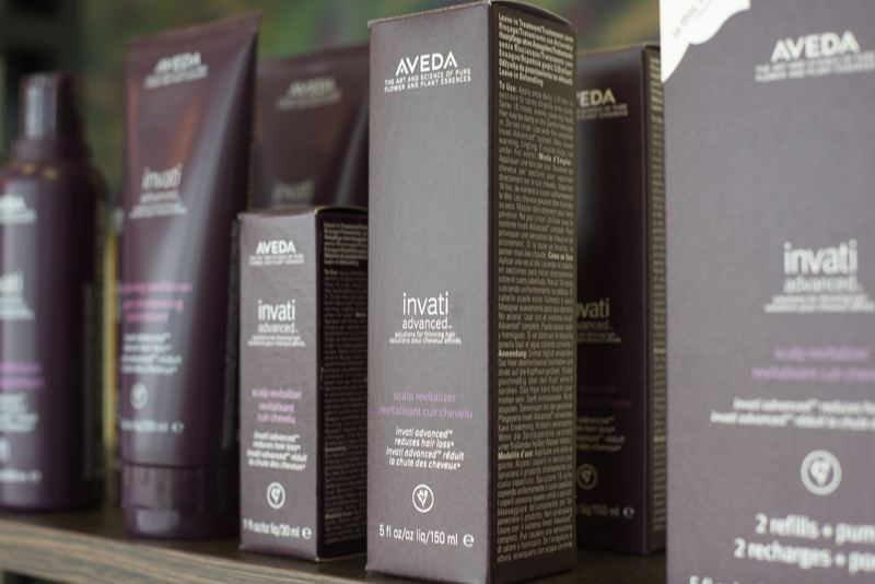 Soins AVEDA Invati en rayon au salon